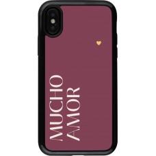 Coque iPhone X / Xs - Hybrid Armor noir Valentine 2024 mucho amor rosado