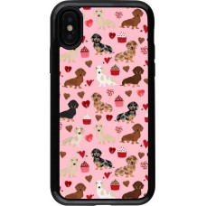 Coque iPhone X / Xs - Hybrid Armor noir Valentine 2024 puppy love