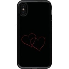 Coque iPhone X / Xs - Hybrid Armor noir Valentine 2023 attached heart