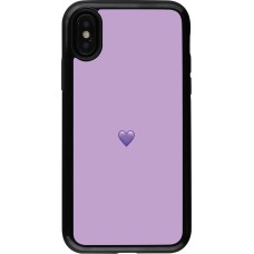 Coque iPhone X / Xs - Hybrid Armor noir Valentine 2023 purpule single heart