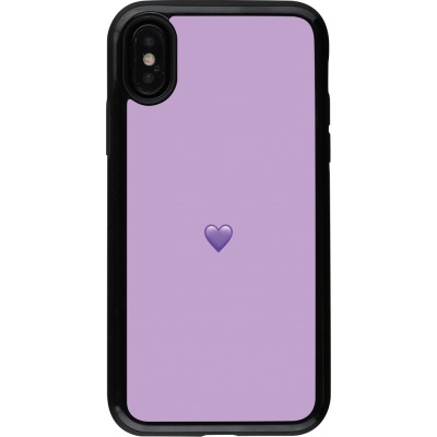 Coque iPhone X / Xs - Hybrid Armor noir Valentine 2023 purpule single heart