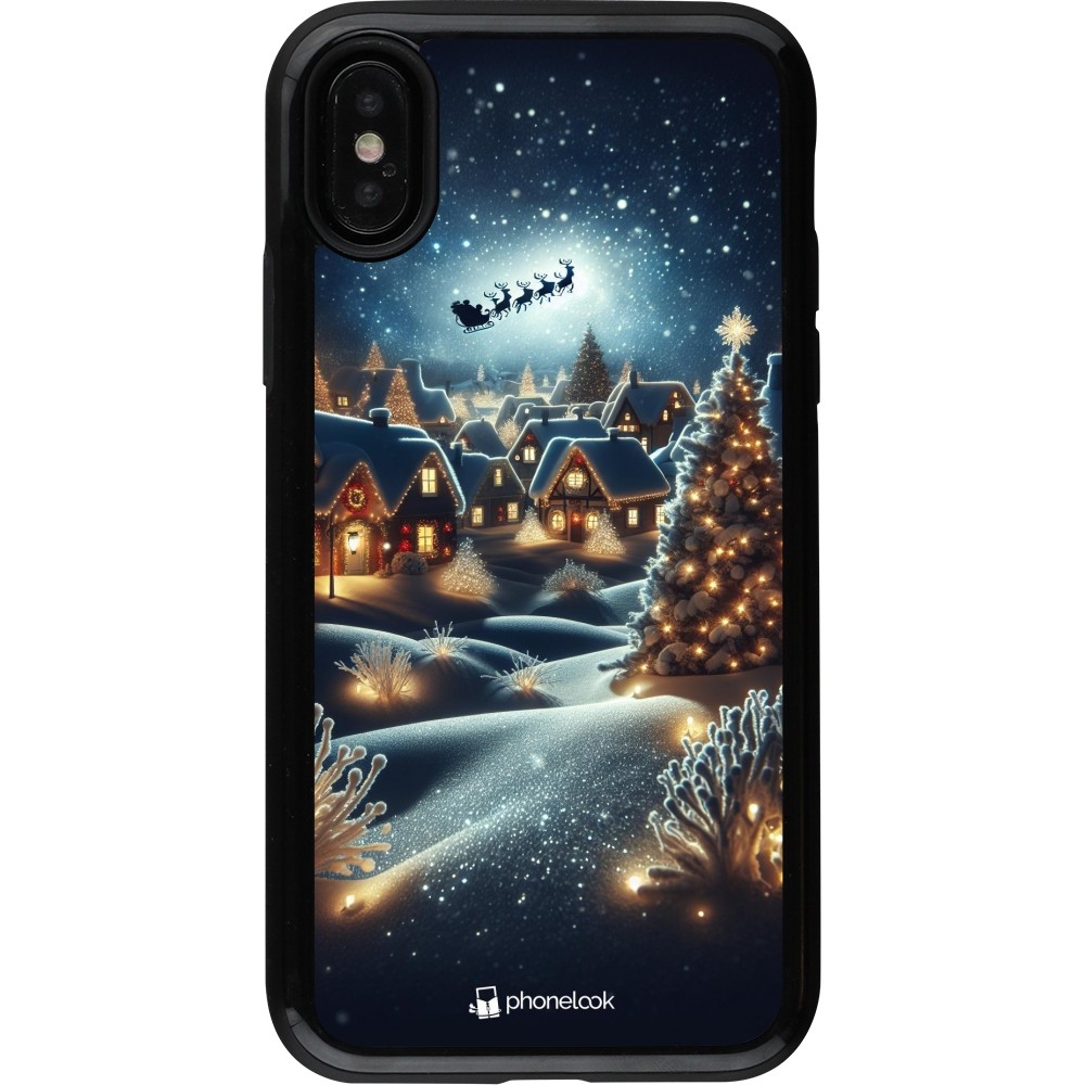 Coque iPhone X / Xs - Hybrid Armor noir Noël 2023 Christmas is Coming