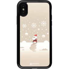 Coque iPhone X / Xs - Hybrid Armor noir Noël 2023 Minimalist Santa