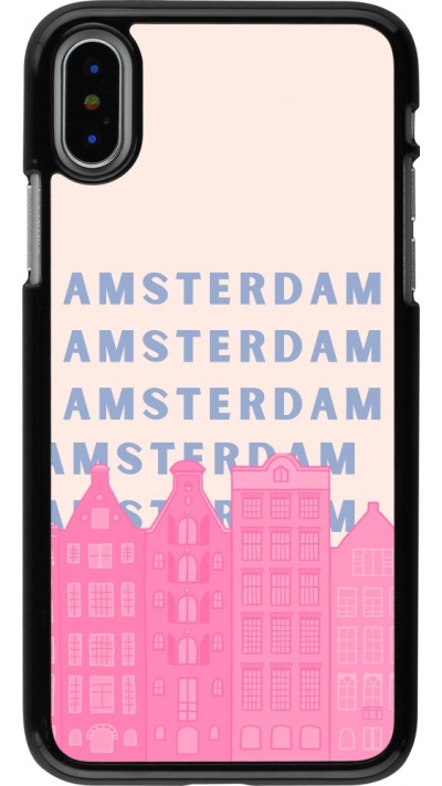 Coque iPhone X / Xs - Amsterdam Pink Print