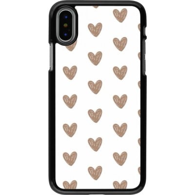 Coque iPhone X / Xs - Autumn 2024 brown hearts