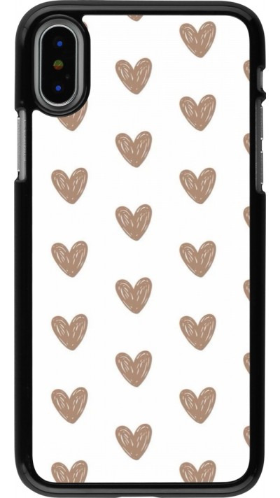 Coque iPhone X / Xs - Autumn 2024 brown hearts