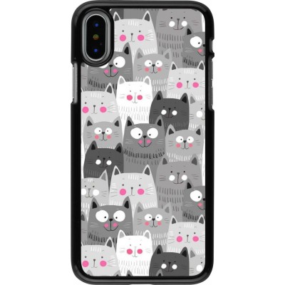 Coque iPhone X / Xs - Chats gris troupeau