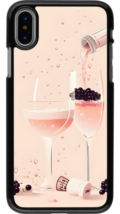 Coque iPhone X / Xs - Champagne Pouring Pink