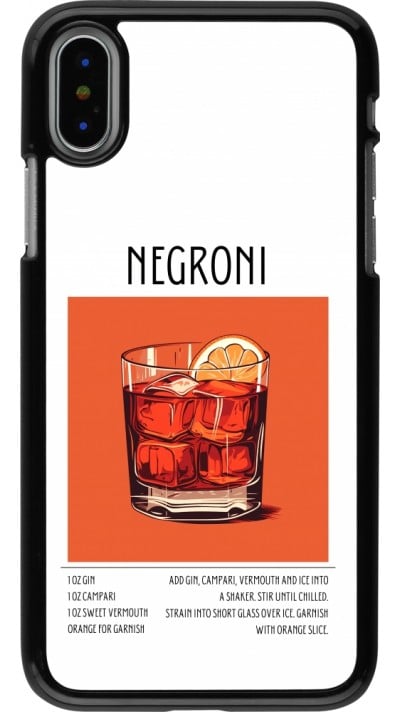 Coque iPhone X / Xs - Cocktail recette Negroni