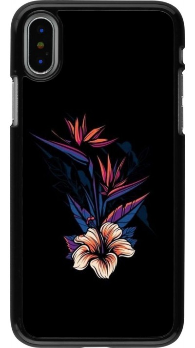 Coque iPhone X / Xs - Dark Flowers