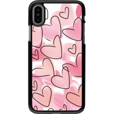 Coque iPhone X / Xs - Easter 2023 pink hearts