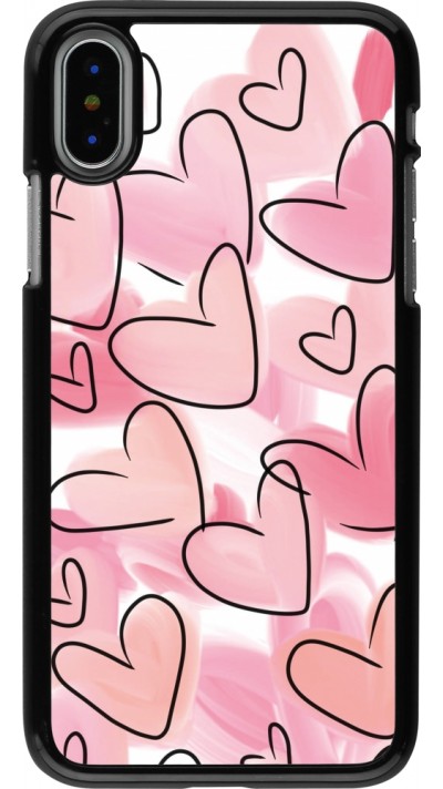 Coque iPhone X / Xs - Easter 2023 pink hearts