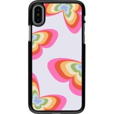 Coque iPhone X / Xs - Easter 2024 rainbow butterflies