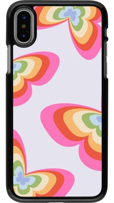 Coque iPhone X / Xs - Easter 2024 rainbow butterflies