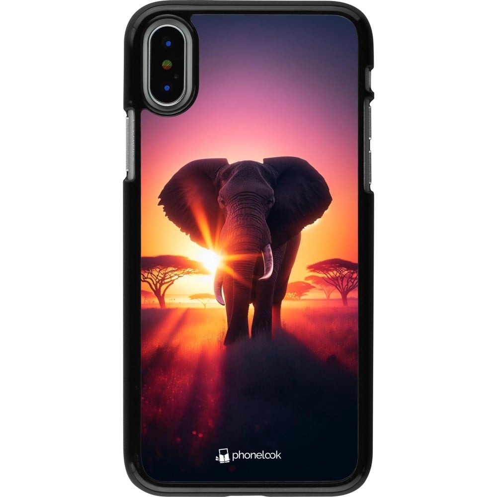 Coque iPhone X / Xs - Elephant Sunrise Beauty