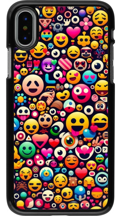 Coque iPhone X / Xs - Emoji Mix Color