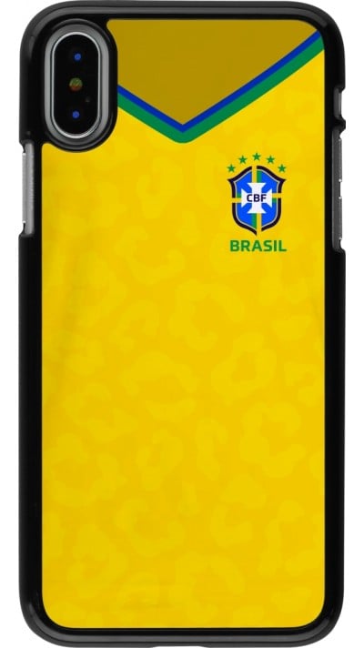 Coque iPhone X / Xs - Maillot de football Brésil 2022 personnalisable