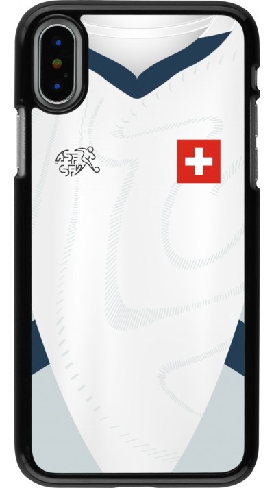 Coque iPhone X / Xs - Maillot de football Suisse Extérieur personnalisable