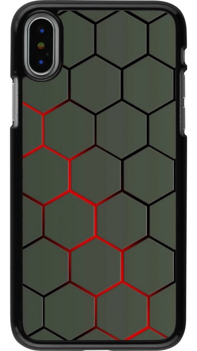 Coque iPhone X / Xs - Geometric Line red