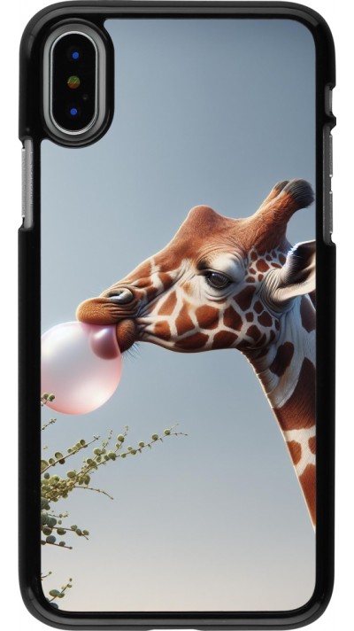 Coque iPhone X / Xs - Girafe à bulle