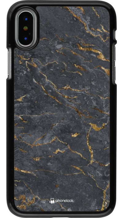 Coque iPhone X / Xs - Grey Gold Marble