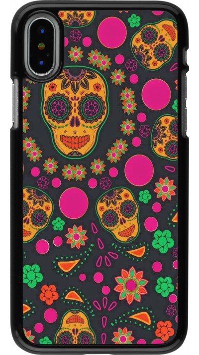 Coque iPhone X / Xs - Halloween 22 colorful mexican skulls