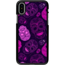 Coque iPhone X / Xs - Halloween 2023 pink skulls