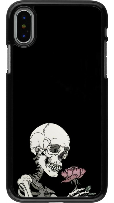 Coque iPhone X / Xs - Halloween 2023 rose and skeleton