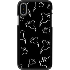 Coque iPhone X / Xs - Halloween 2024 black and white ghosts