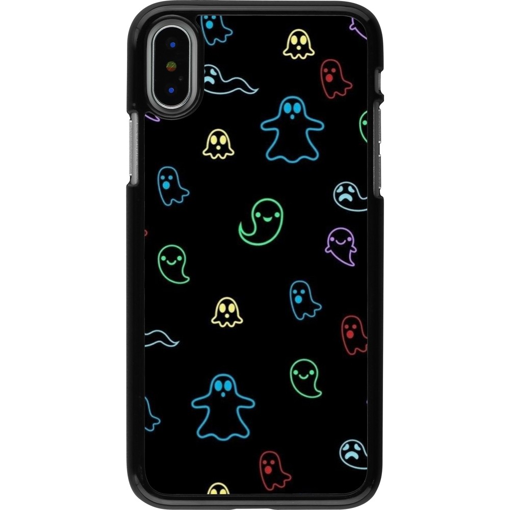 Coque iPhone X / Xs - Halloween 2024 colorful ghosts