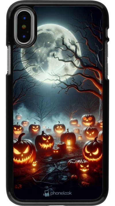 Coque iPhone X / Xs - Halloween 2024 Many Pumpkins