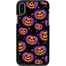 Coque iPhone X / Xs - Halloween 2024 rainbow pumpkins