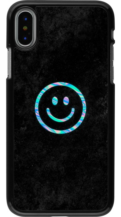 Coque iPhone X / Xs - Happy smiley irisé