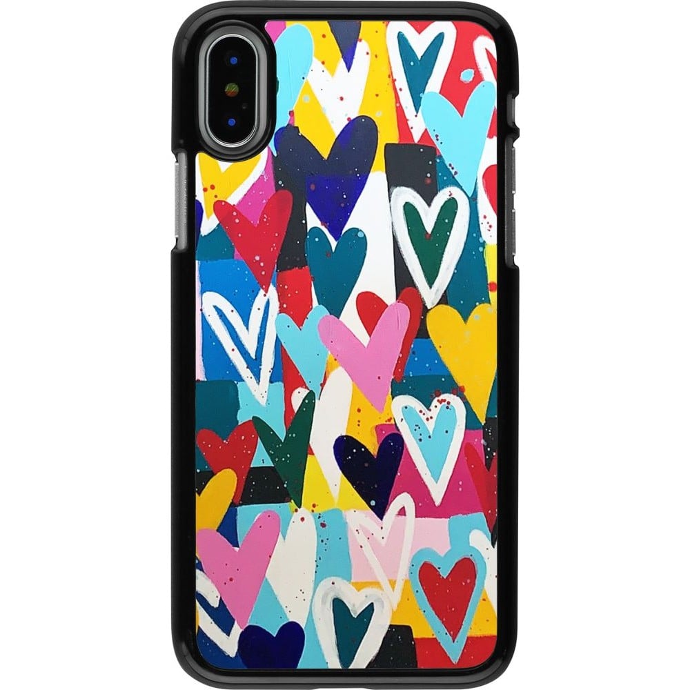 Coque iPhone X / Xs - Joyful Hearts