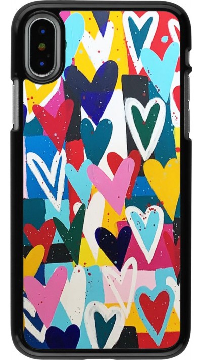 Coque iPhone X / Xs - Joyful Hearts