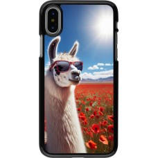 Coque iPhone X / Xs - Lama Chic en Coquelicot