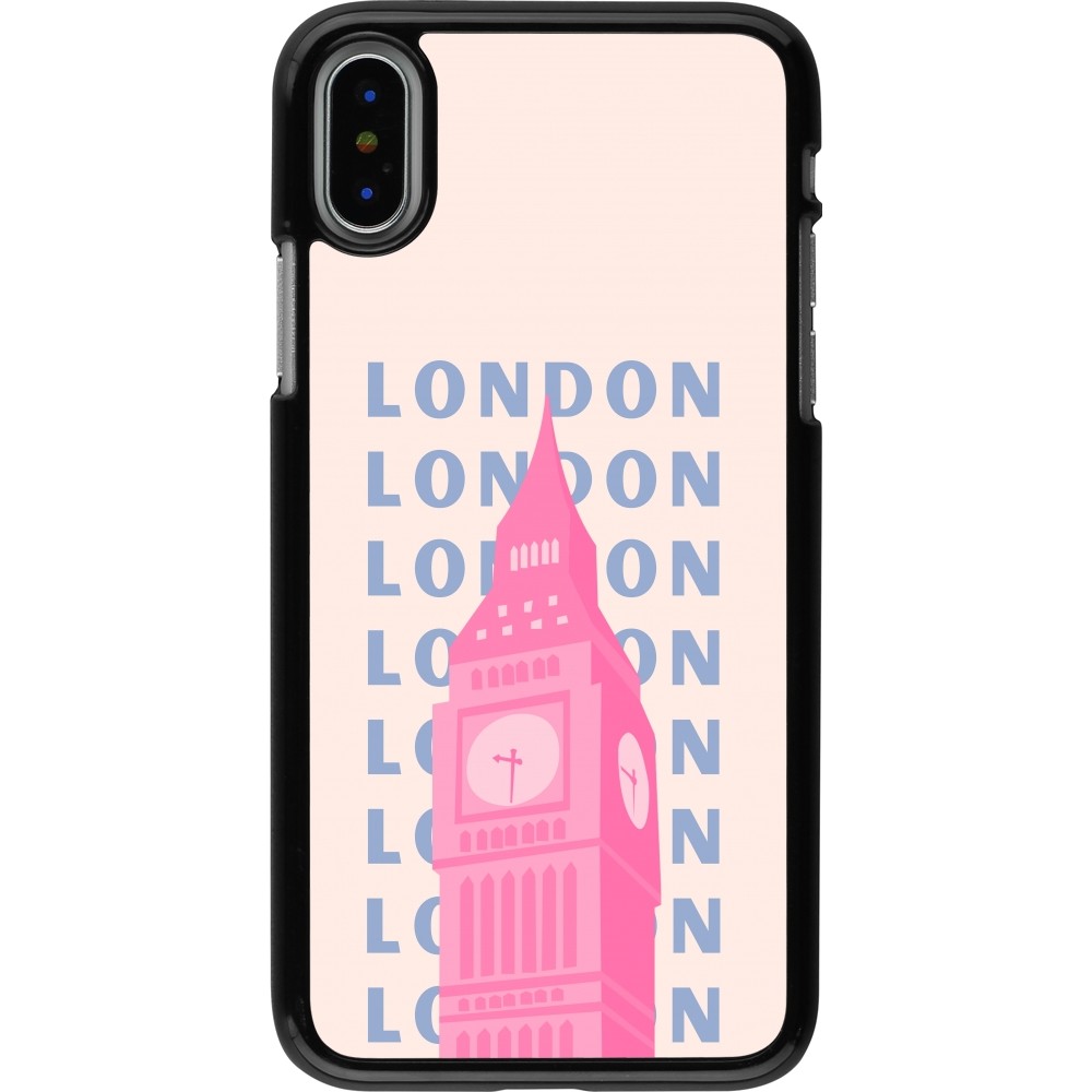 iPhone X / Xs Case Hülle - London Pink Print