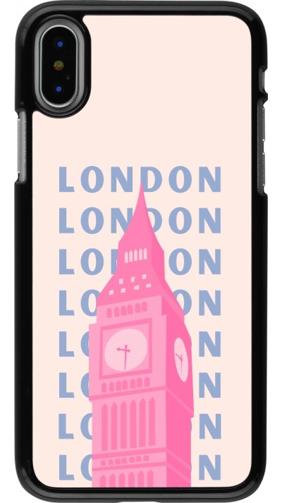 Coque iPhone X / Xs - London Pink Print