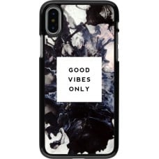 Coque iPhone X / Xs - Marble Good Vibes Only