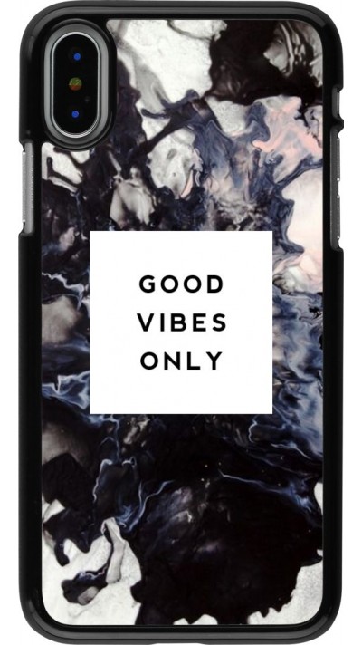 Coque iPhone X / Xs - Marble Good Vibes Only