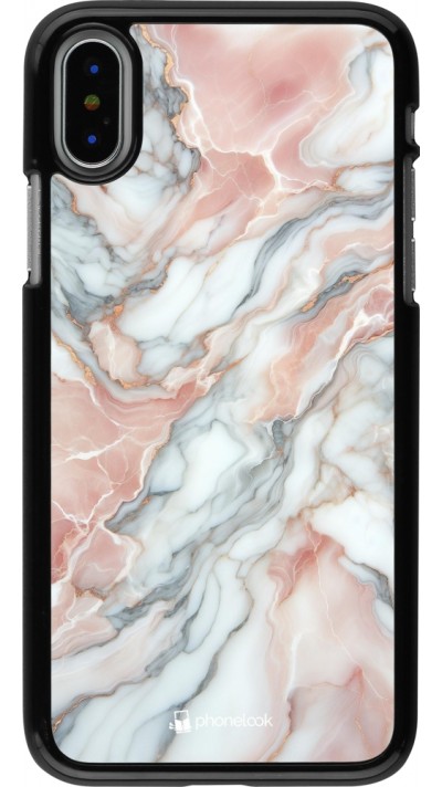 Coque iPhone X / Xs - Marbre Rose Lumineux