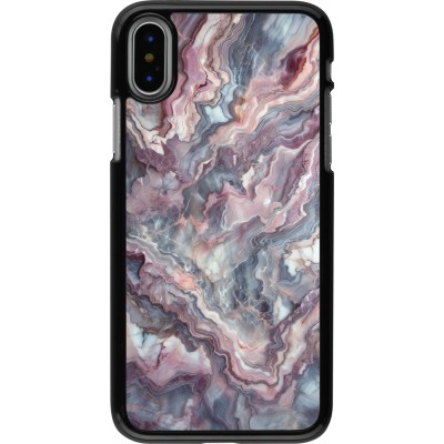 Coque iPhone X / Xs - Marbre violette argentée