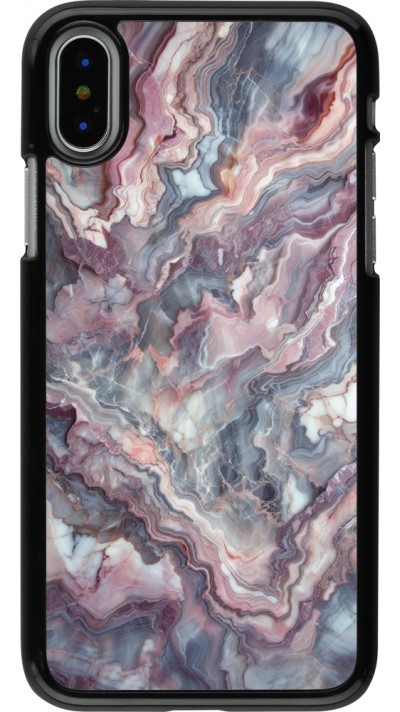 Coque iPhone X / Xs - Marbre violette argentée