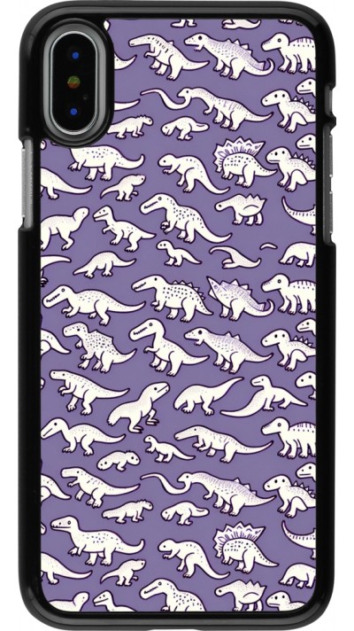 Coque iPhone X / Xs - Mini dino pattern violet