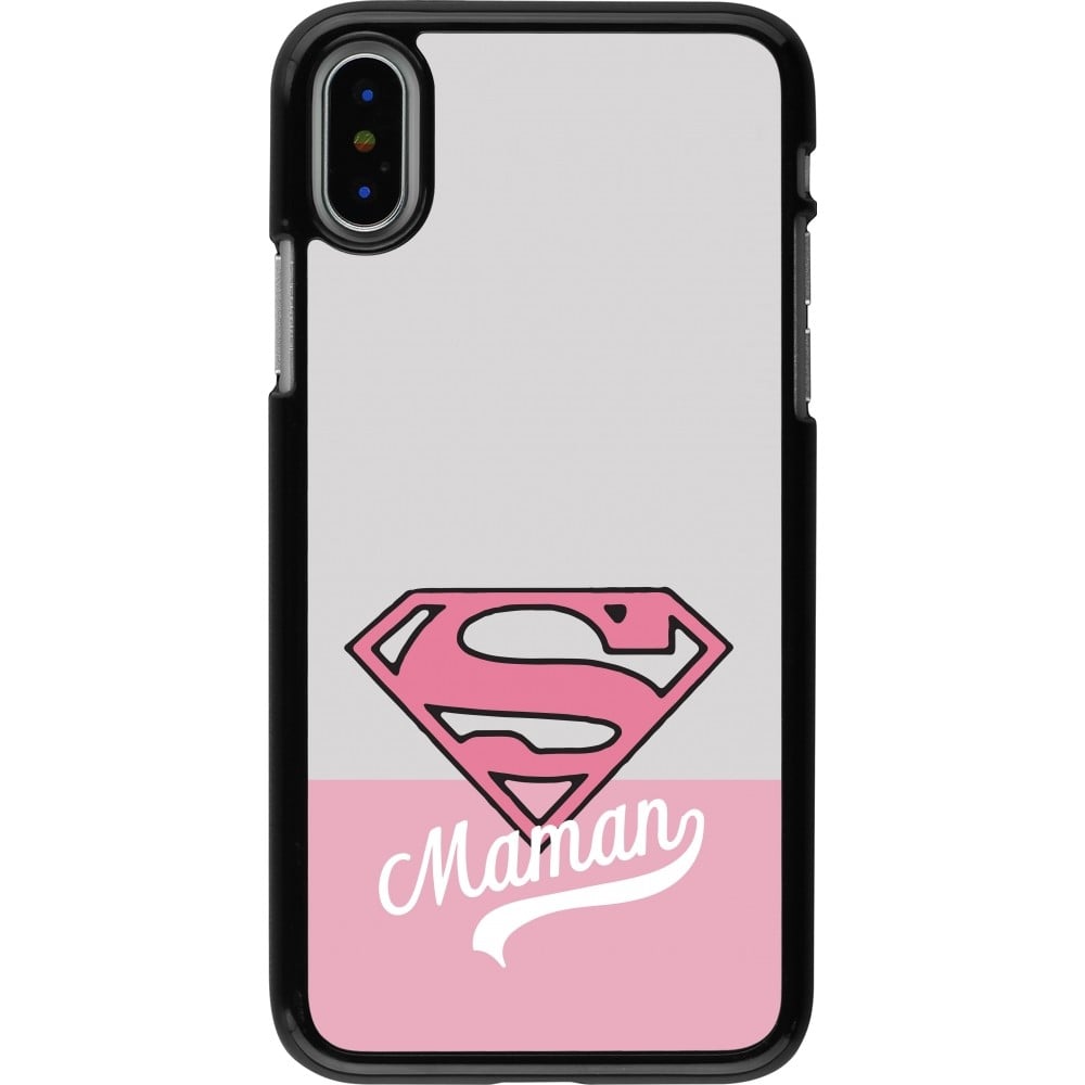 Coque iPhone X / Xs - Mom 2024 Super hero maman