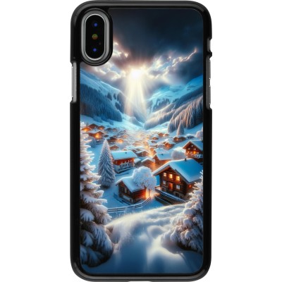 Coque iPhone X / Xs - Mont Neige Lumière