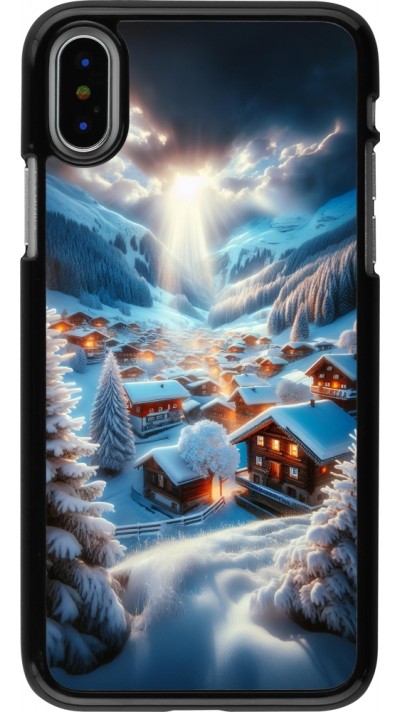 Coque iPhone X / Xs - Mont Neige Lumière