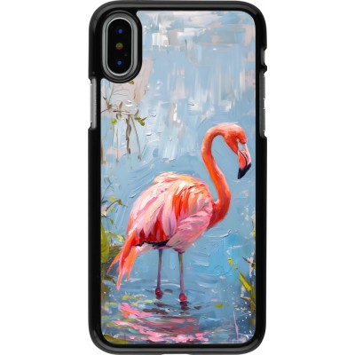 Coque iPhone X / Xs - Paint Flamingo