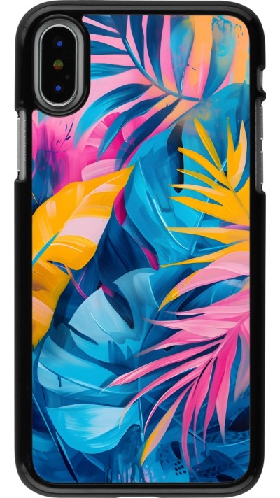 Coque iPhone X / Xs - Palms Blue