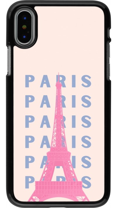 Coque iPhone X / Xs - Paris Pink Print